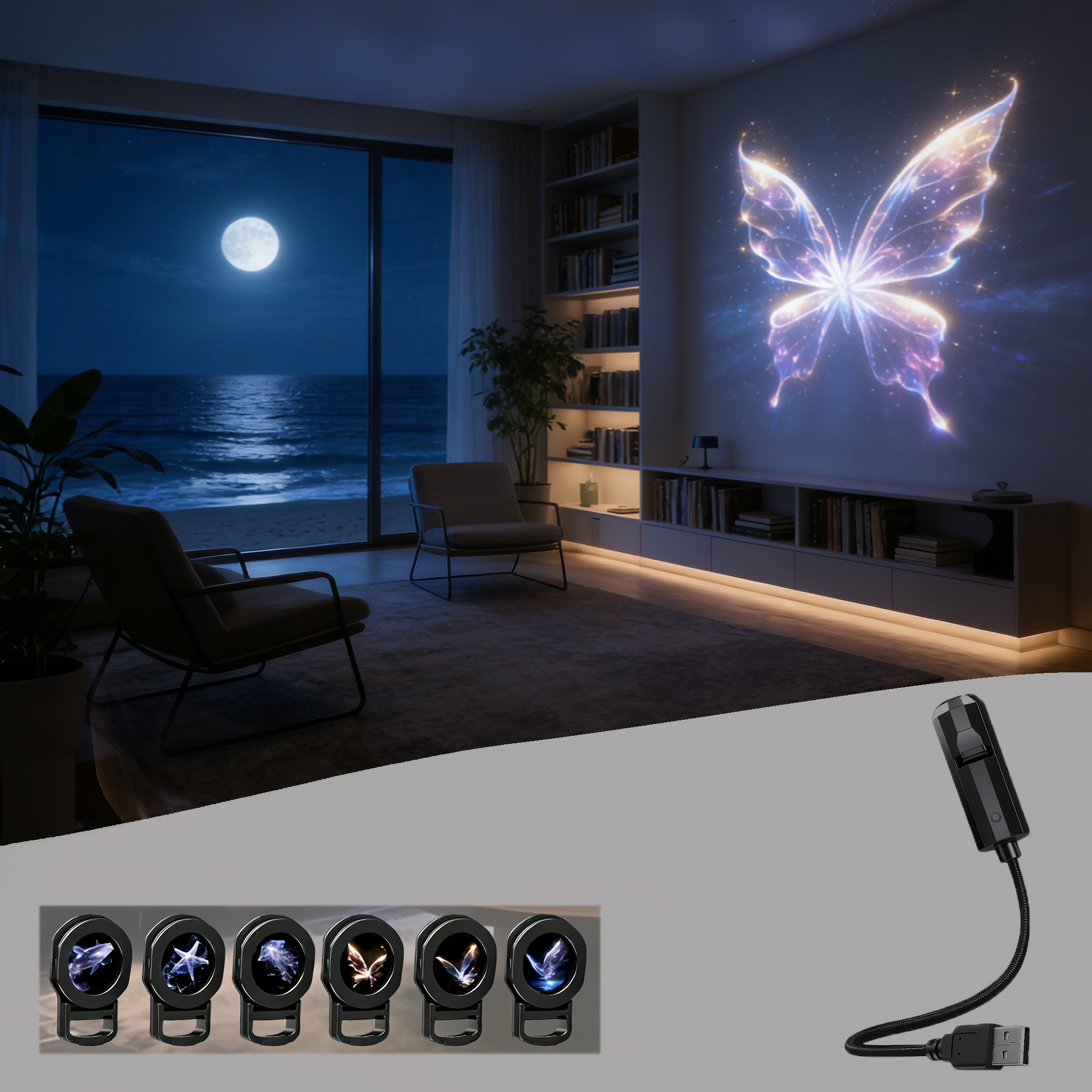 USB Butterfly & Jellyfish Star - Planetarium Projector Home ulasan dan harga