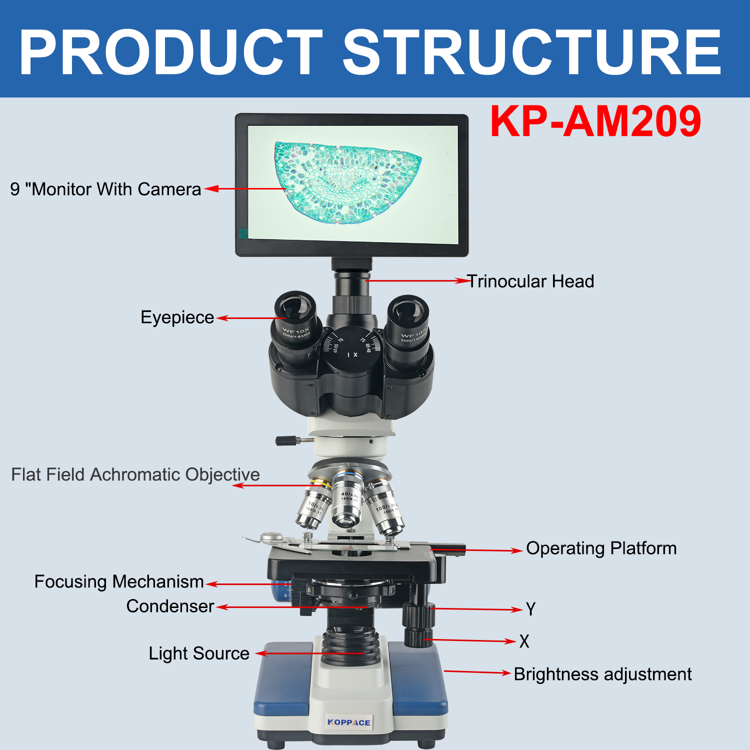 KOPPACE 40X-2500X Electron Com - Microscope Compound 40X ulasan dan harga