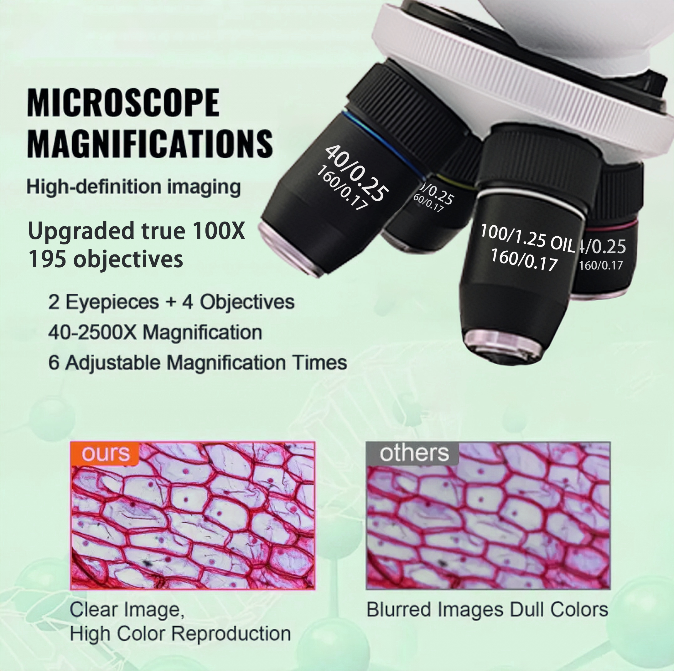 40X-2500X Professional Binocul - Microscope Compound 40X ulasan dan harga