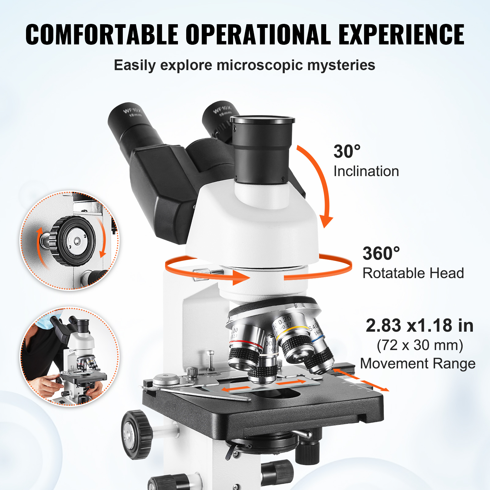 VEVOR Compound Trinocular Micr - Microscope Compound 40X ulasan dan harga