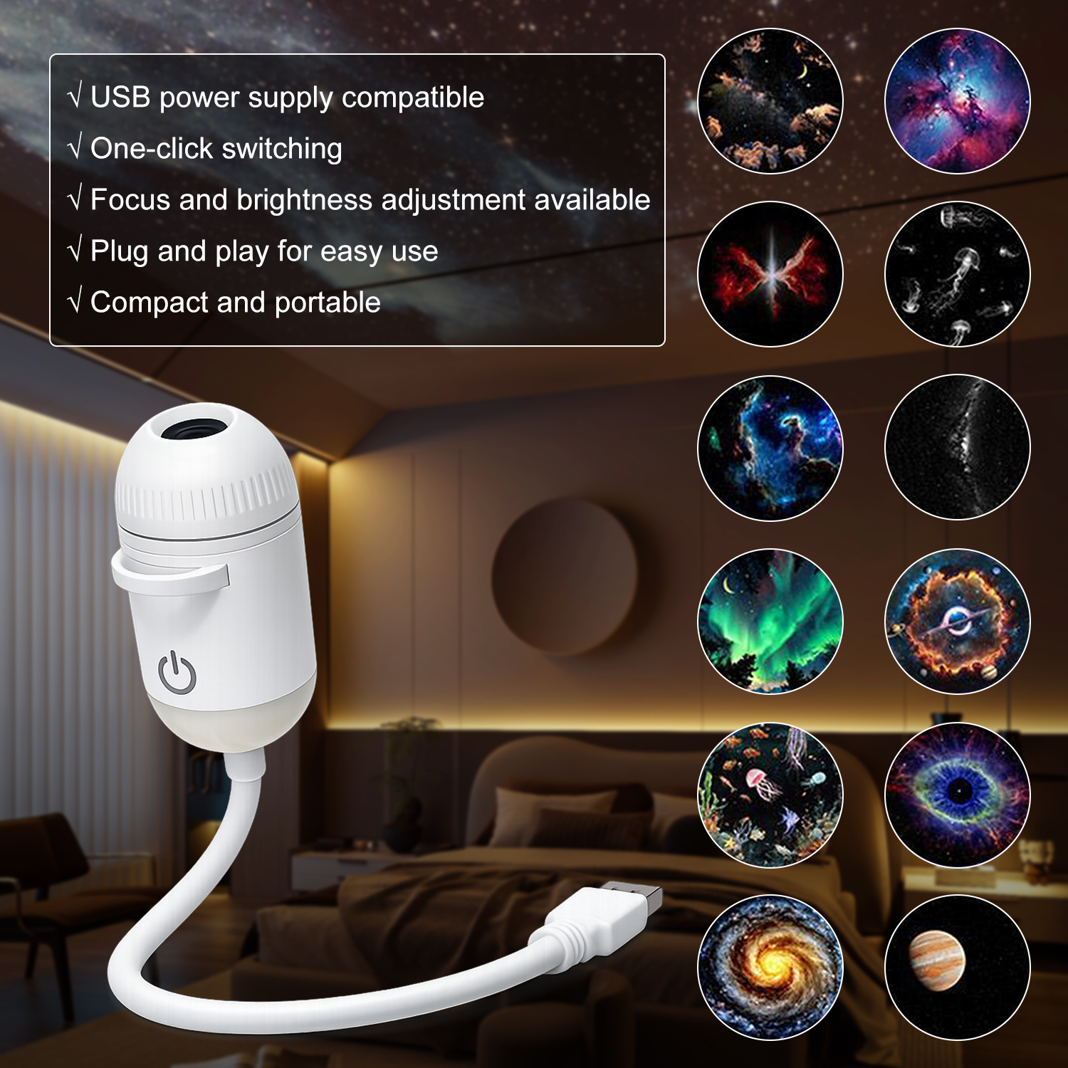 2 In 1 Usb Mini Galaxy Star Pr - Planetarium Projector Home ulasan dan harga