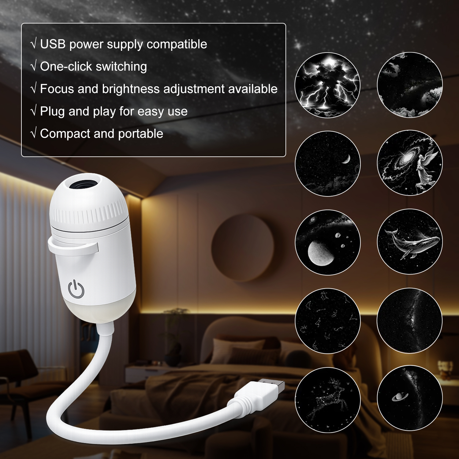 2 In 1 Usb Mini Galaxy Star Pr - Planetarium Projector Home ulasan dan harga